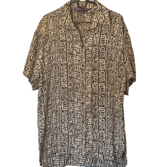 I.B. Diffusion 90s Y2K Unisex Shirt Size 12 Oversized Abstract Print 100% Silk - Picture 12 of 12